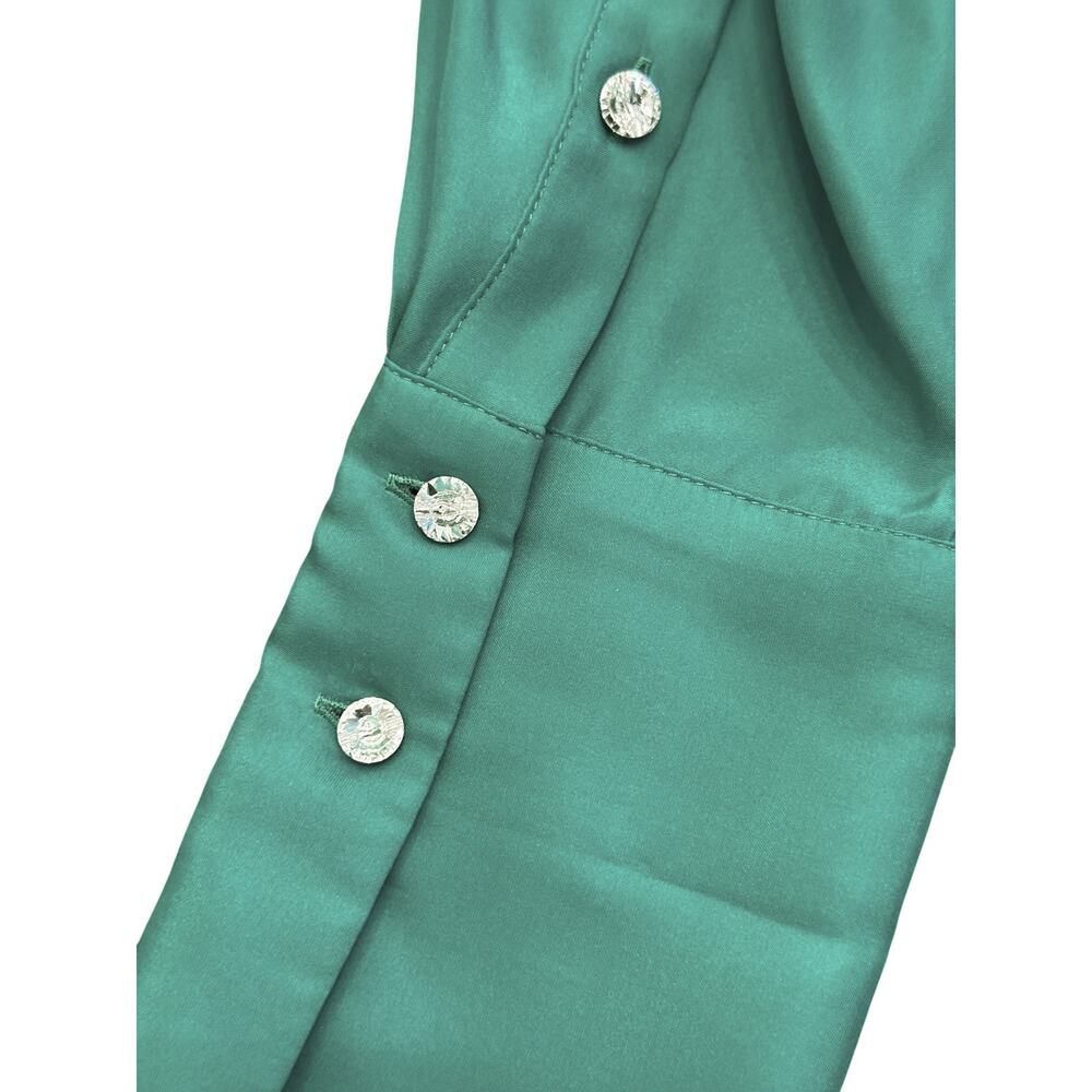 Gauge81 Naha Green Silk V-Neck Long Sleeve Mini Party Dress Medium - Picture 5 of 7